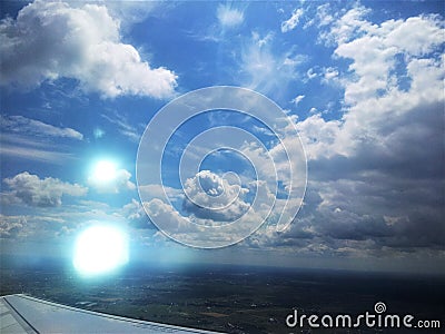 Widok z samolotu na chmury Stock Photo